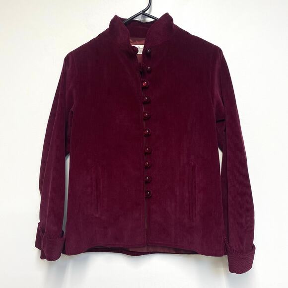 Vtg Adolph Schumann‎ for Lilli Ann Corduroy Blazer Jacket 70s 80s Raspberry Red - Picture 1 of 12